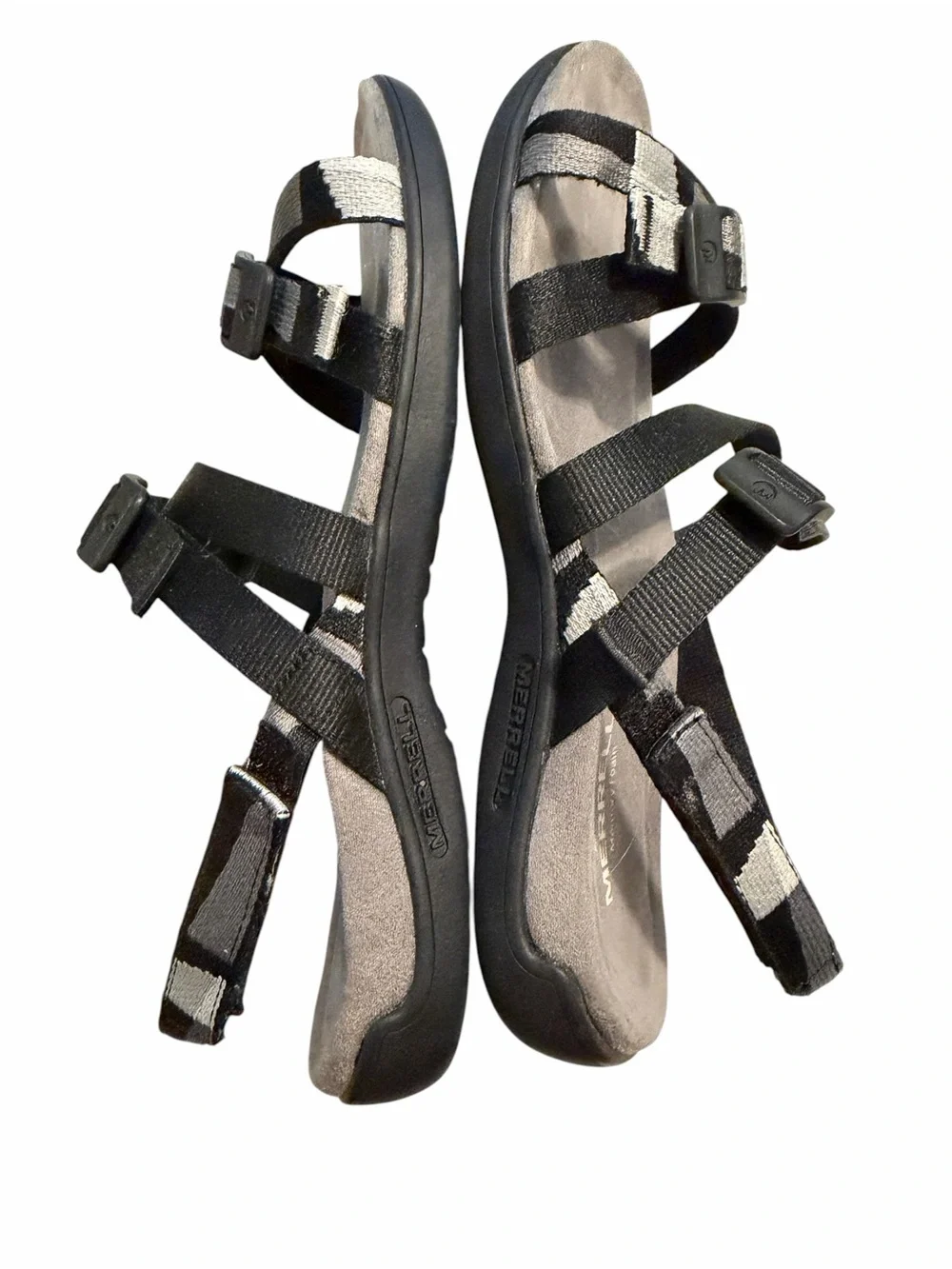 Merrell Womens Size 8 Size District 3 Black Backstrap Sandals Shoes